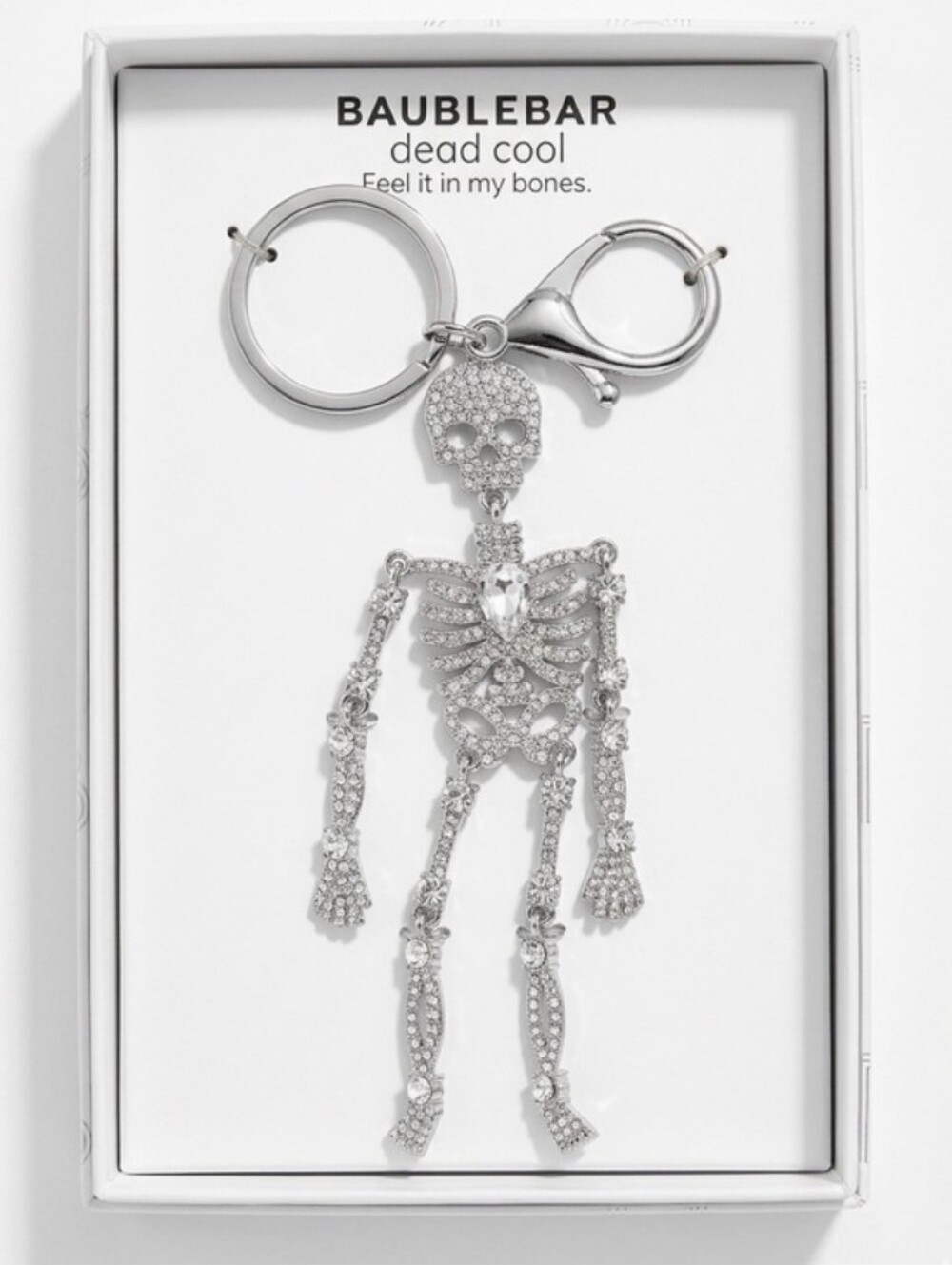 BAUBLEBAR-Crystal Skeleton Bag Charm Keychain 💀